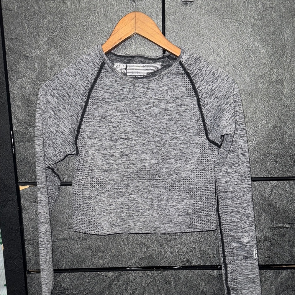 PINK Victoria's Secret Gray Long Sleeve Top only worn once